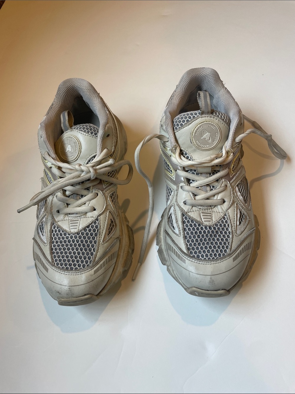 Axel Arigato Marathon Runner Sneakers White Cream Worn Condition